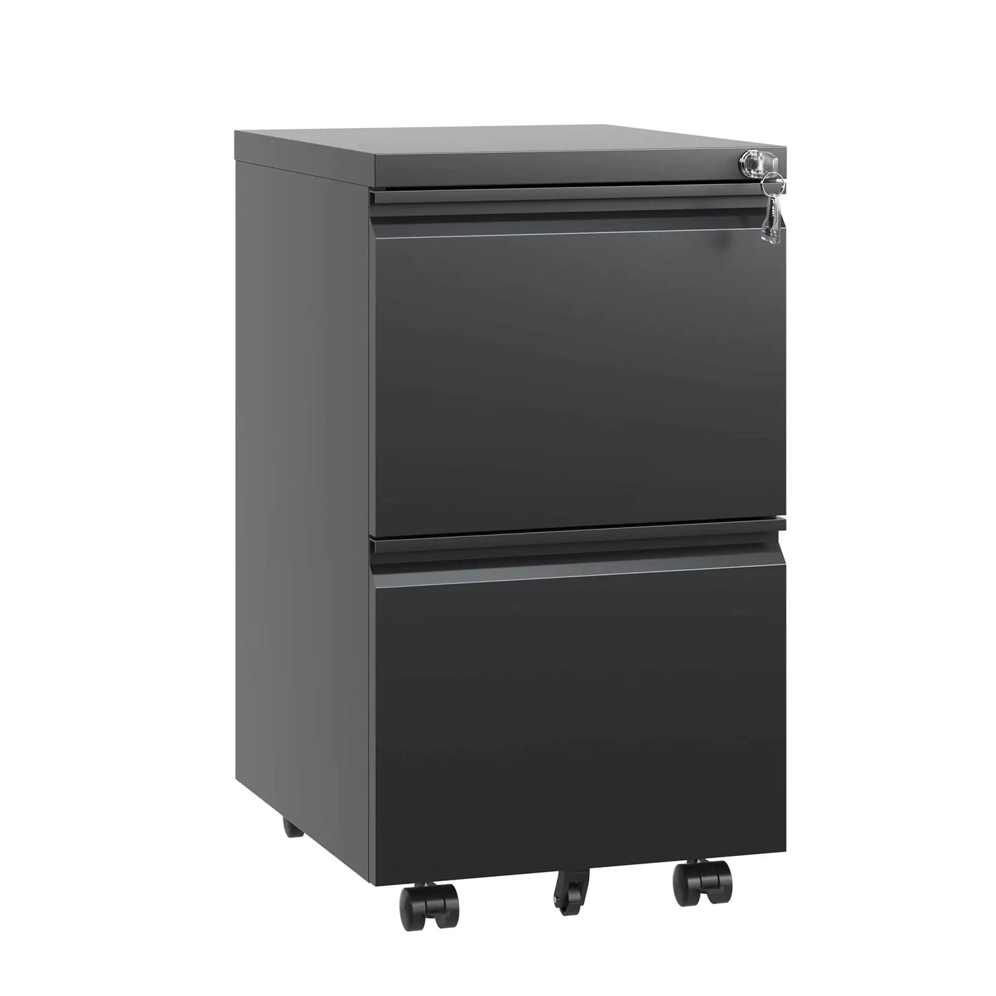 2 Drawer Metal Mobile Filing Cabinet, Rolling Filing Cabinet With Lock