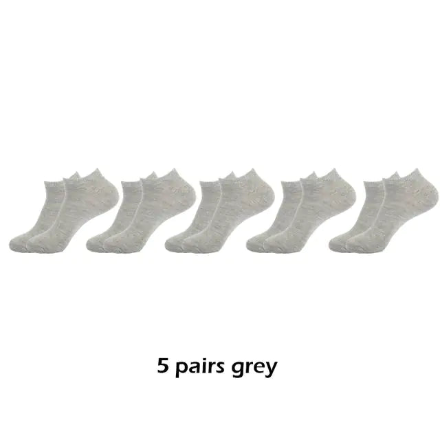 10 Pairs Men's Breathable Ankle Socks Cotton, White, Grey, Black