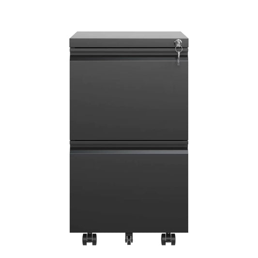 2 Drawer Metal Mobile Filing Cabinet, Rolling Filing Cabinet With Lock