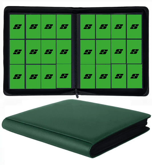 12 Pocket 720 Pockets Trading Card Binder Ringless Side Loading Card Holder Album Trading Card Album Fit for YuGiOh MTG TCG Game Cards Sports Cards Business Cards (Green)