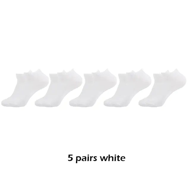 10 Pairs Men's Breathable Ankle Socks Cotton, White, Grey, Black